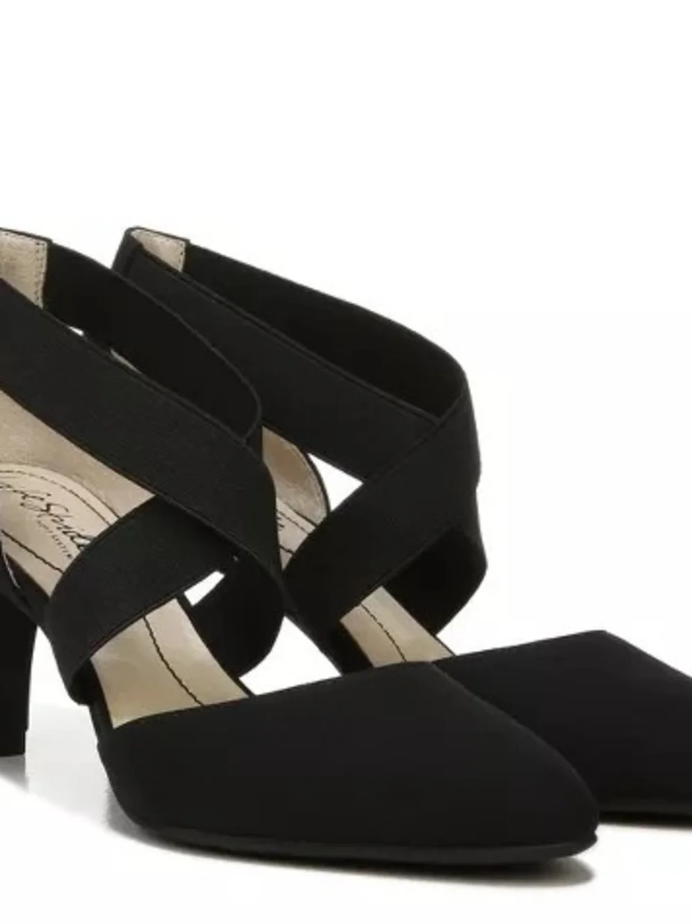 Life Stride Black Crisscross Mid Heel Pump
